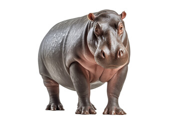 Obraz premium Hippopotamus wildlife isolated on transparent background.