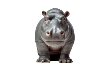 Fototapeta premium Hippopotamus wildlife isolated on transparent background.