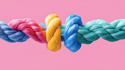 A colorful rope connected to each other, symbolizing the power of connection and unity in navigating challenges