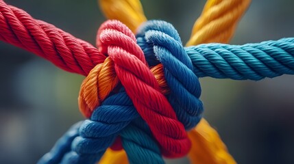 A colorful rope connected to each other, symbolizing the power of connection and unity in navigating challenges