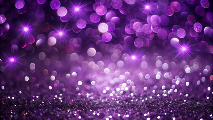 Purple Glitter with Sparkle of Lights and Stars, purple tone blur bokeh light