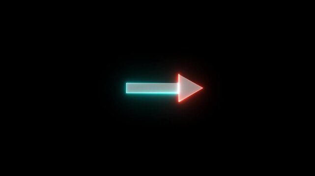 neon direction arrow loop animated.