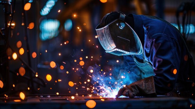 Each arc lights the way to perfection, guided by the welder's steady hand.