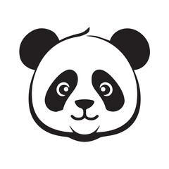 panda head cute icon black and white vector business logo tattoo design illustration high quality image for prints t-shirt  © Strokes_of_pixels
