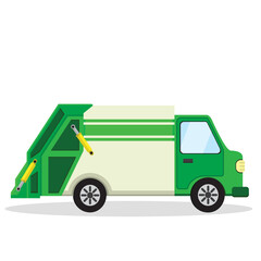 Naklejka premium garbage truck concept illustration, flat style vector illustration.