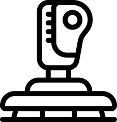 Line art icon of a machine smoothing the ice surface of a rink