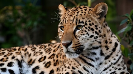 Obraz premium Cinematic photograph of a leopard observing its surroundings 