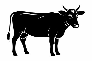 Cattle cow black silhouette illustration,cow silhouette,Cow graphic icon. Cow black silhouette isolated on white background. Vector illustration