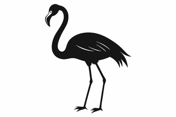 Flamingo Silhouettes Vector art, Flamingo bird black Silhouette Clipart