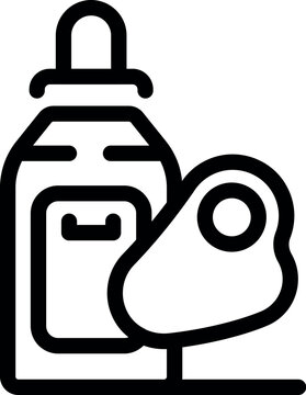 Baby food in bottle with nipple and porridge in bowl standing on kitchen table, preparing for feeding