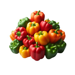 Transparent background illustration of colorful bell peppers