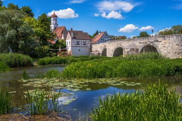 Fototapeta premium Historic bridge at the city Harburg