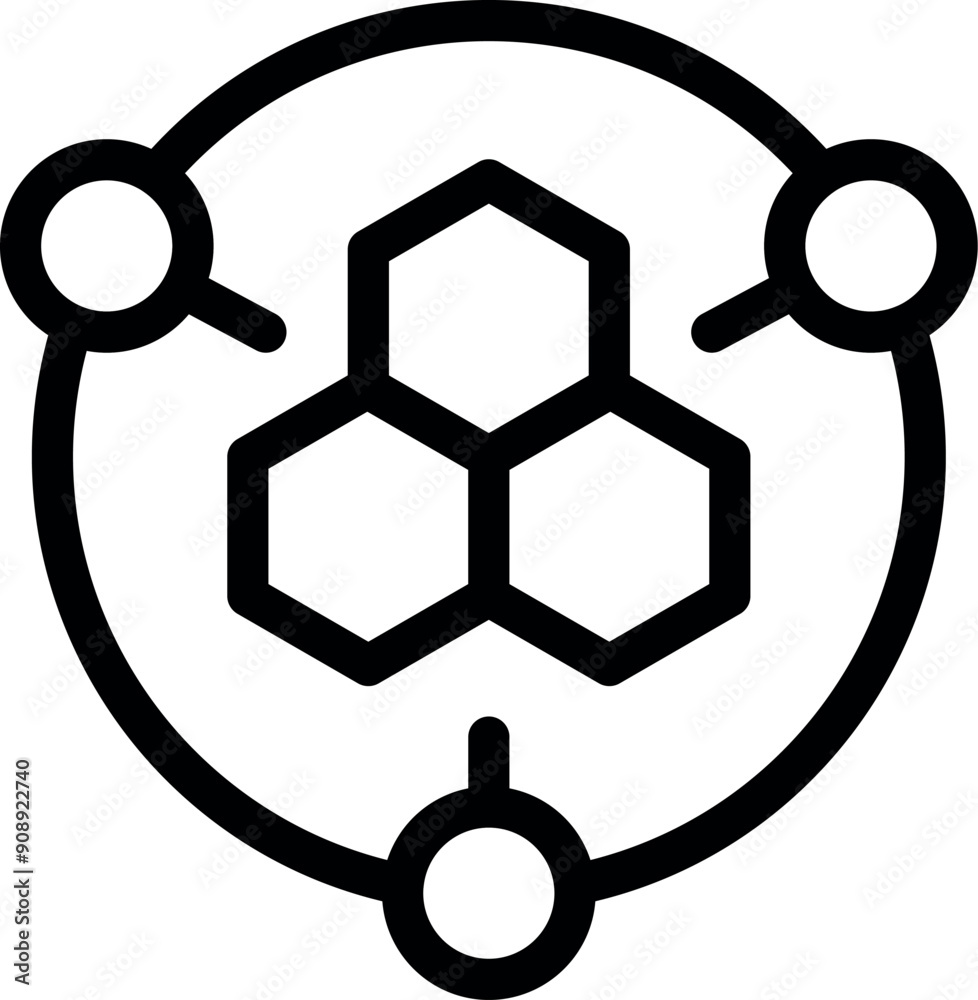 Poster icon of a blockchain network showing the decentralized ledger storage system