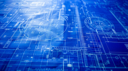 Obraz premium close up of a blueprints