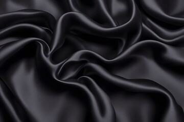 Fototapeta premium A classic black silk fabric with an elegant deep shine, AI Generated