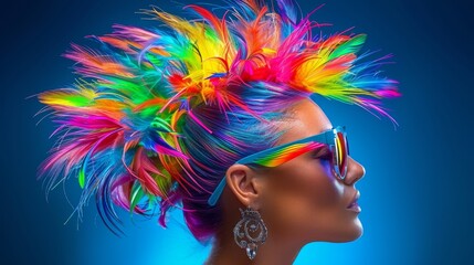 Naklejka premium portrait of a woman in bright colours