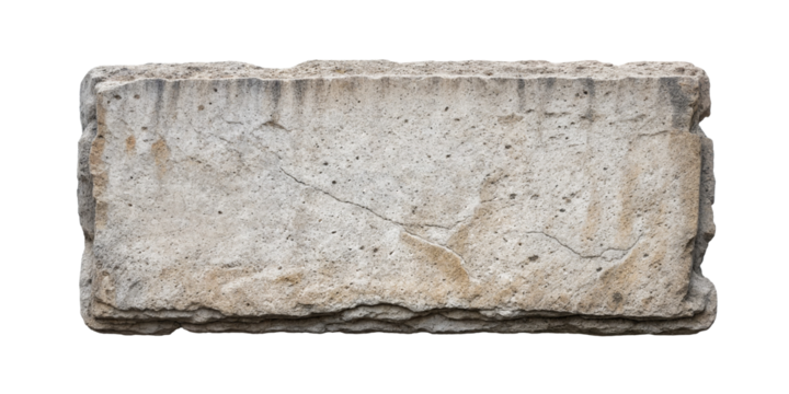 Old stone sign plate, cut out