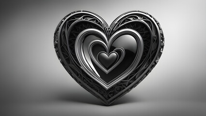 heart black and white image
