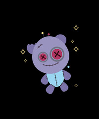 Voodoo Doll. Vector illustration in cartoon style.  Vector illustration for Halloween.