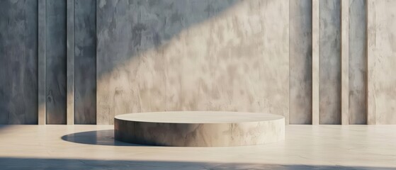 A modern stage pedestal showcasing an empty podium designed for business strategy tools