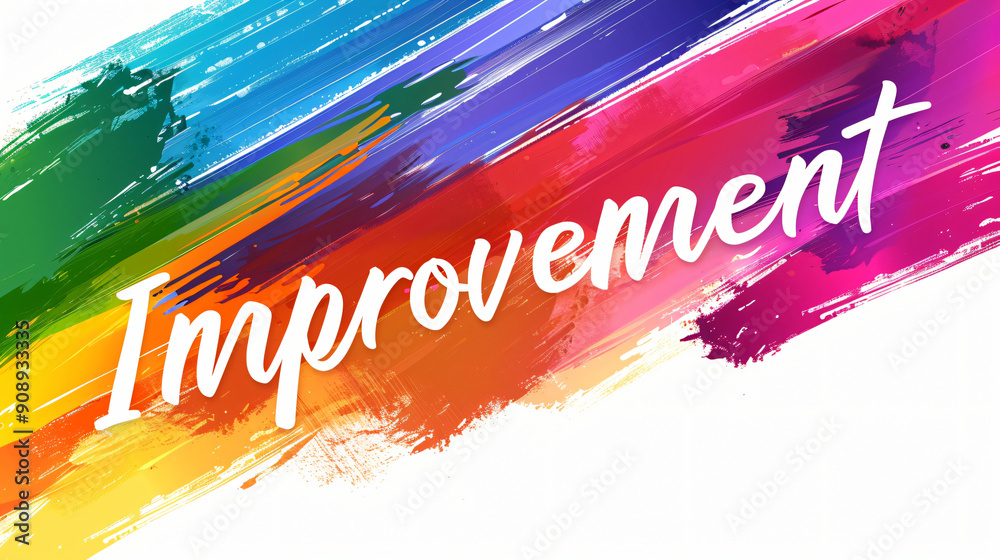 Poster enhancing message displayed against a vibrant artistic paintbrush stroke backdrop
