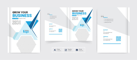 Business brochure design cover template modern bi fold brochure corporate presentation abstract theme use for multipurpose editable text and vector