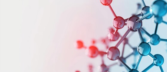 Colorful abstract depiction of molecules and atoms interconnected
