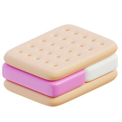 Sweet 3D Rendered Sandwich Cookie