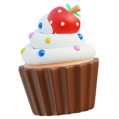 3D Render of a Delicious Cupcake