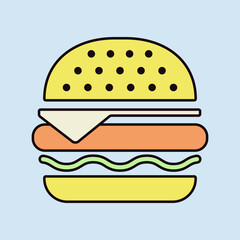Burger vector icon. Fast food sign