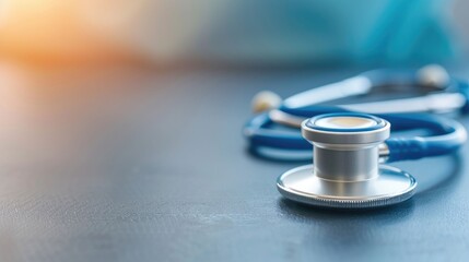 Close up view of a stethoscope on a blurred background representing comprehensive healthcare coverage plans and medical services