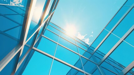 In an ultramodern building, energy use intensity EUI is meticulously managed, with sunlight filtering through smart energy systems