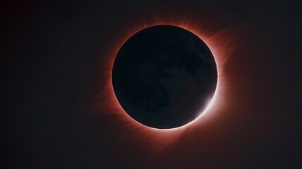 High quality image of red eclipse in the dark sky, space and astronomy concept, dark with red theme