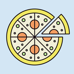 Pizza vector icon. Fast food sign