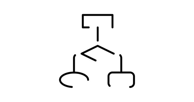 Algorithm animated outline icon on white background. Algorithm 4k motion design animation for web, mobile and ui design