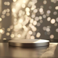 interior of a modern house with close up product display podium
