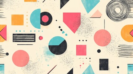 Abstract Geometric Pattern with Grunge Texture