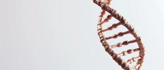 Vintage model of a DNA double helix with detailed strands and bases
