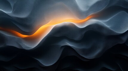 Obraz premium Abstract Wavy Texture with Glowing Orange Line