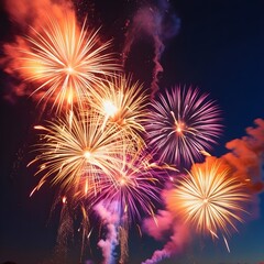 Naklejka premium fireworks in the night sky