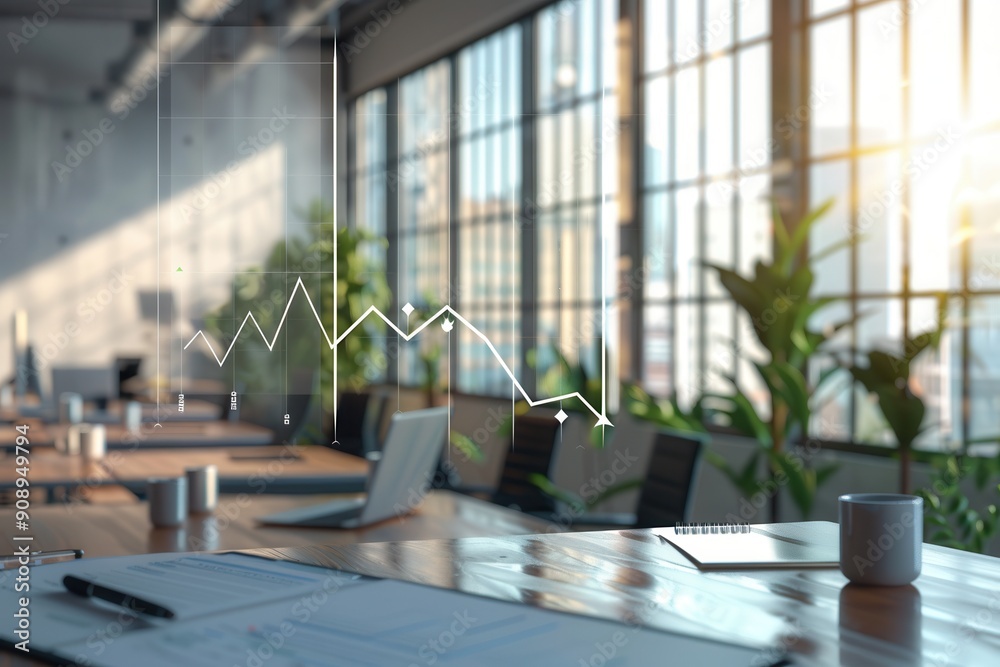 Leinwandbilder a modern office features large windows that let in sunlight, enhancing productivity. indoor plants a
