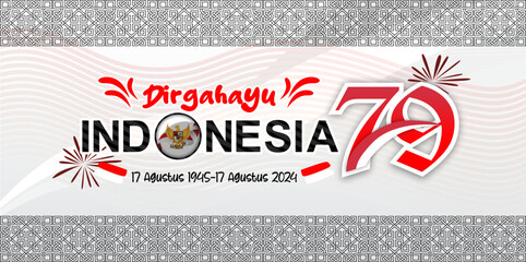 Republic of Indonesia Dirgahayu Design with White Background