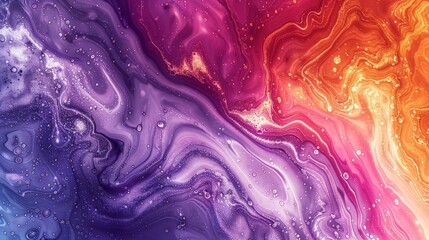 Abstract liquid texture with marbled patterns and vivid colors