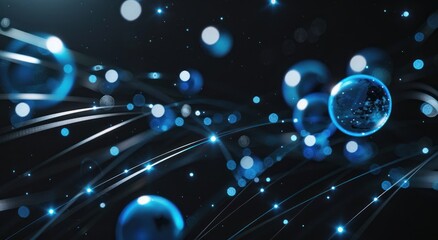 Abstract Network Background with Blue Glow