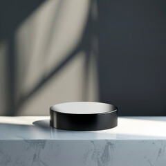 interior of a modern house with close up product display podium