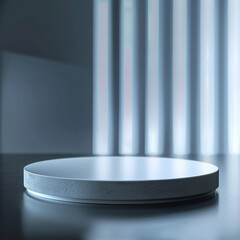 interior of a modern house with close up product display podium