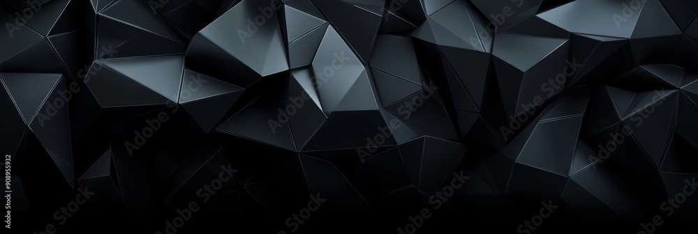 Wall mural a dark abstract background with a geometric pattern, symbolizing complexity, technology, modern desi
