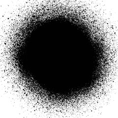 Close-up of a black spray, spray texture, graffiti, paint spot, isolated on white background