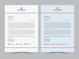 Simple and Professional Corporate Company  Letterhead Design . Clean business letterhead design in a4 size with color variation bundle. Professional letterhead  design image bundle.,