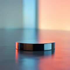 interior of a modern house with close up product display podium